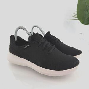 Kizik Womens Madrid Sneaker Casual Shoe Size 8 Black Eco Knit Hands Free Slip On